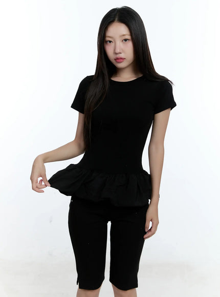 balloon-fit-mini-dress-cu527 / Black