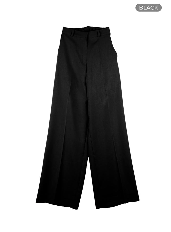 basic-wide-leg-trousers-om428 / Black