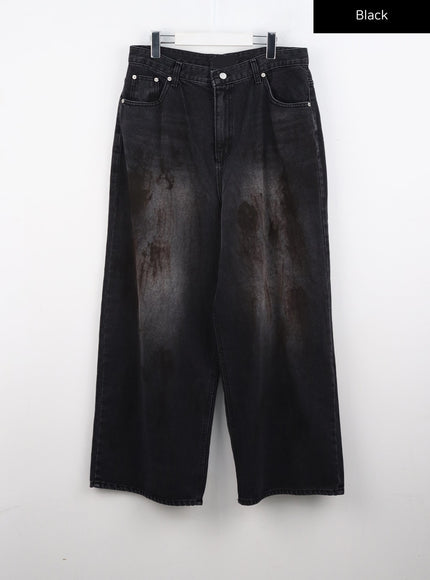 street-style-wide-fit-washed-jeans-co323 / Black