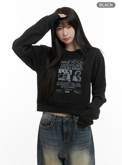 chic-cotton-graphic-pullover-cs413 / Black