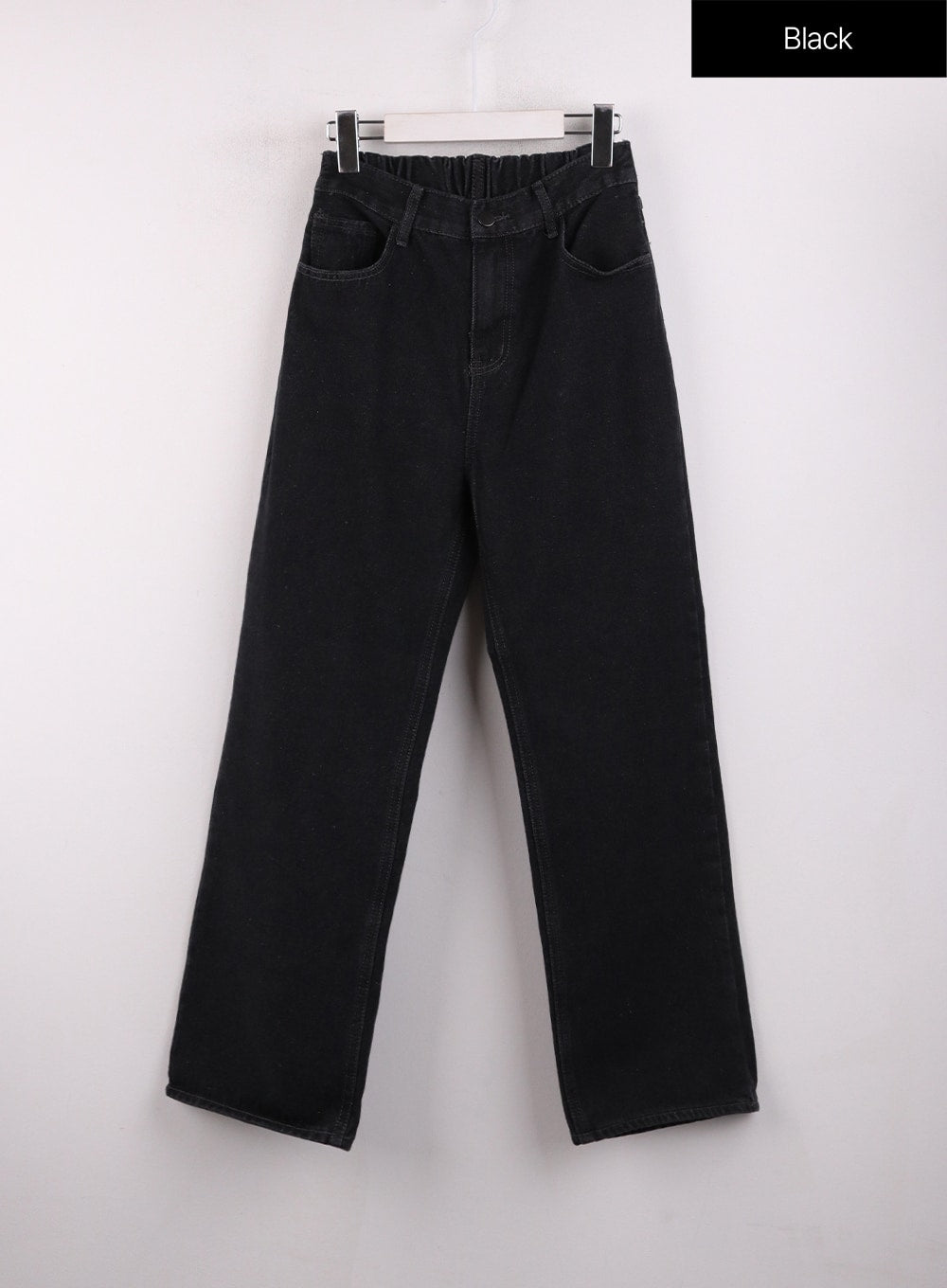 Low-Rise Straight Leg Jeans OJ426 in Black, size 2XL