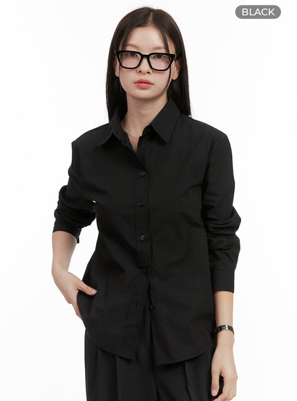 back-tie-long-sleeve-blouse-og419 / Black