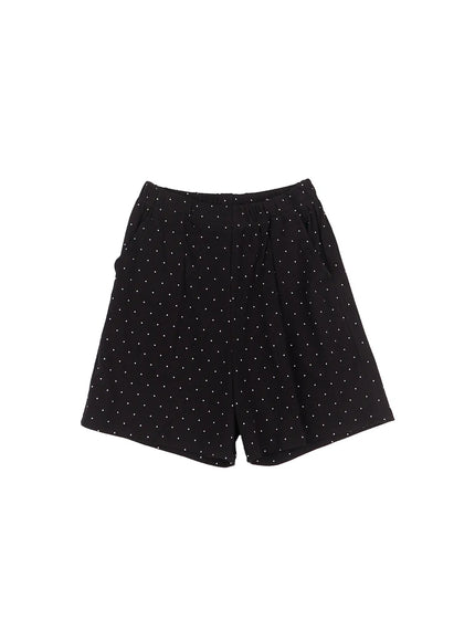 comfy-polka-dot-sweatshorts / Black