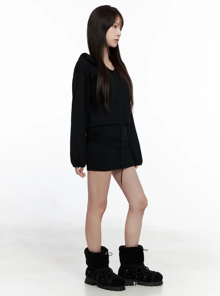 cozy-hoodie-and-skirt-co-ord-co521 / Black