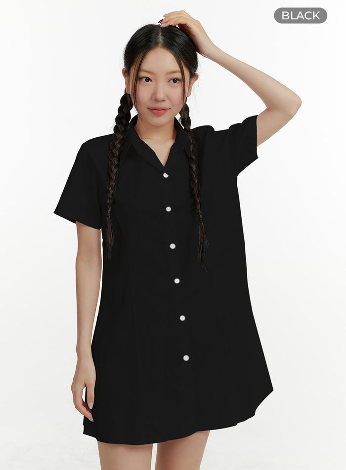flare-collar-mini-dress-oy413 / Black
