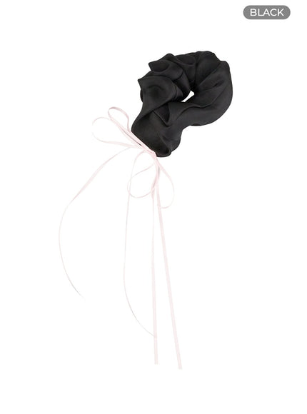 ribbon-hair-scrunchie-ol401 / Black