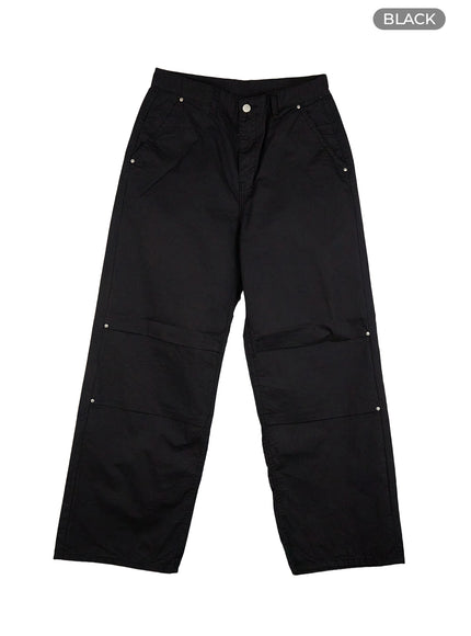 low-rise-pintuck-trousers-cy431 / Black