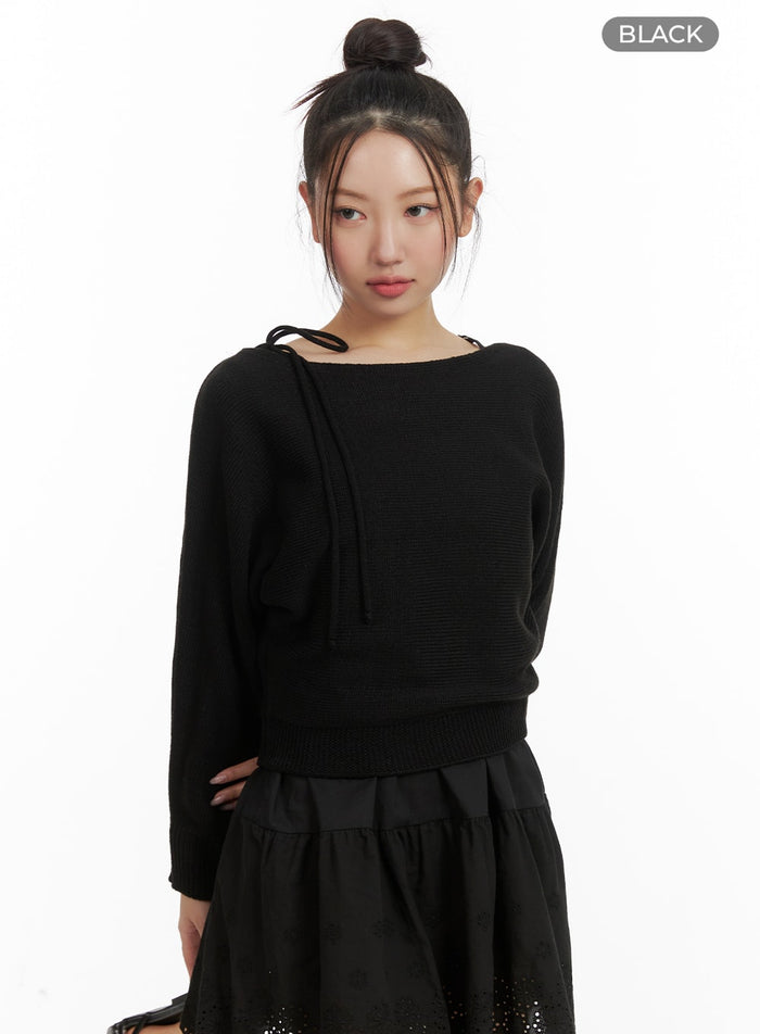 bowknot-knit-sweater-om429 / Black