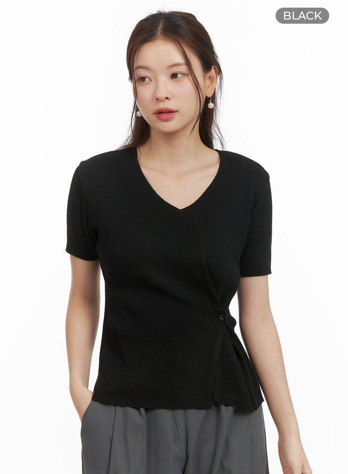 side-buttoned-top-oy417 / Black