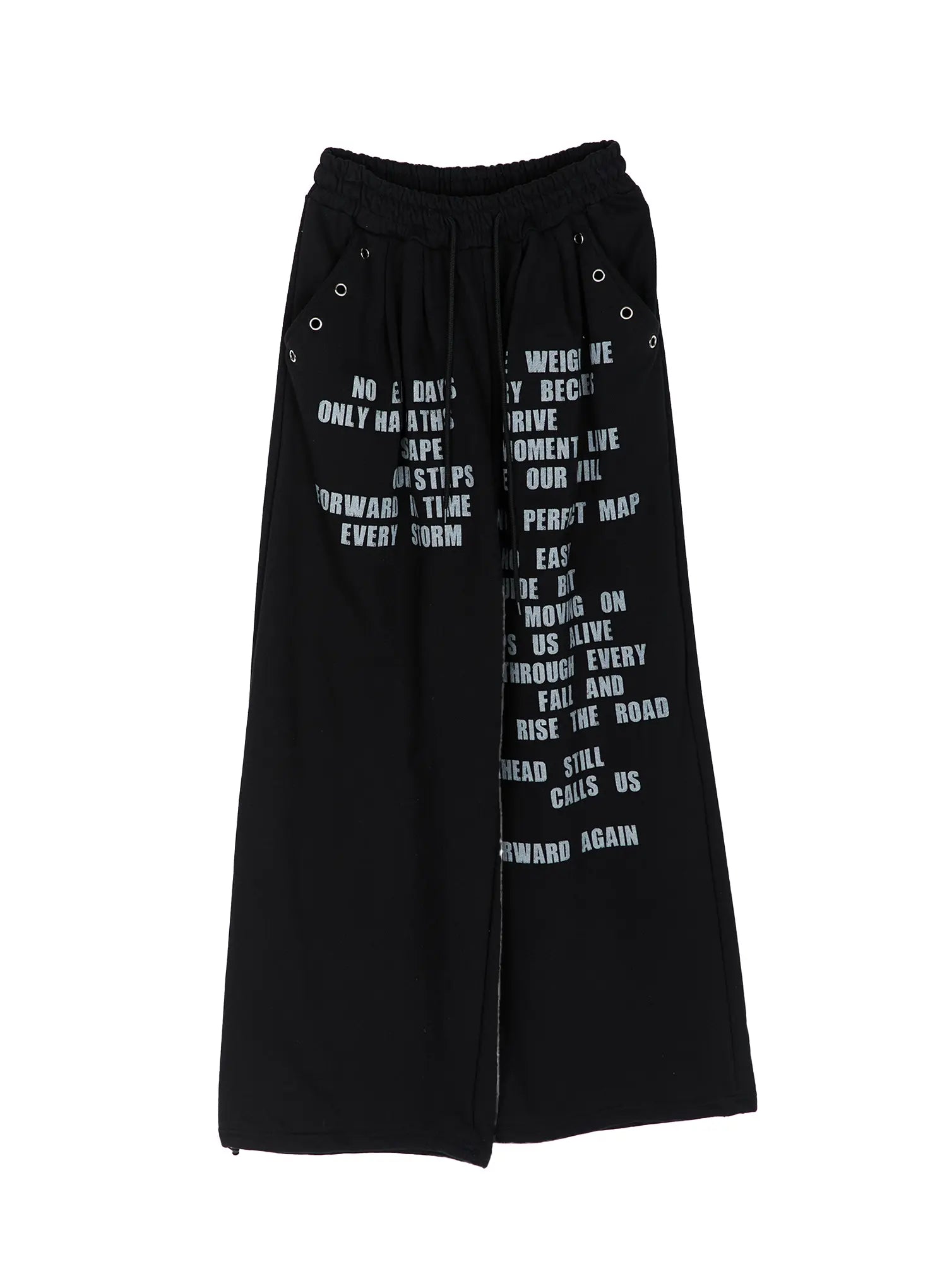 casual-printed-wide-leg-sweatpants-cy529 / Black