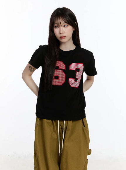 gingham-63-graphic-tee-ca501 / Black