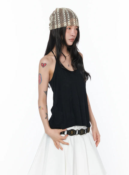 basic-loose-fit-tank-top-ca527 / Black