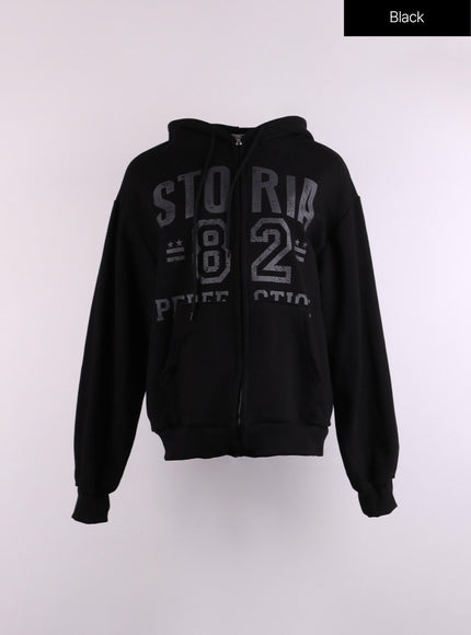 oversized-graphic-hoodie-jacket-cj425 / Black