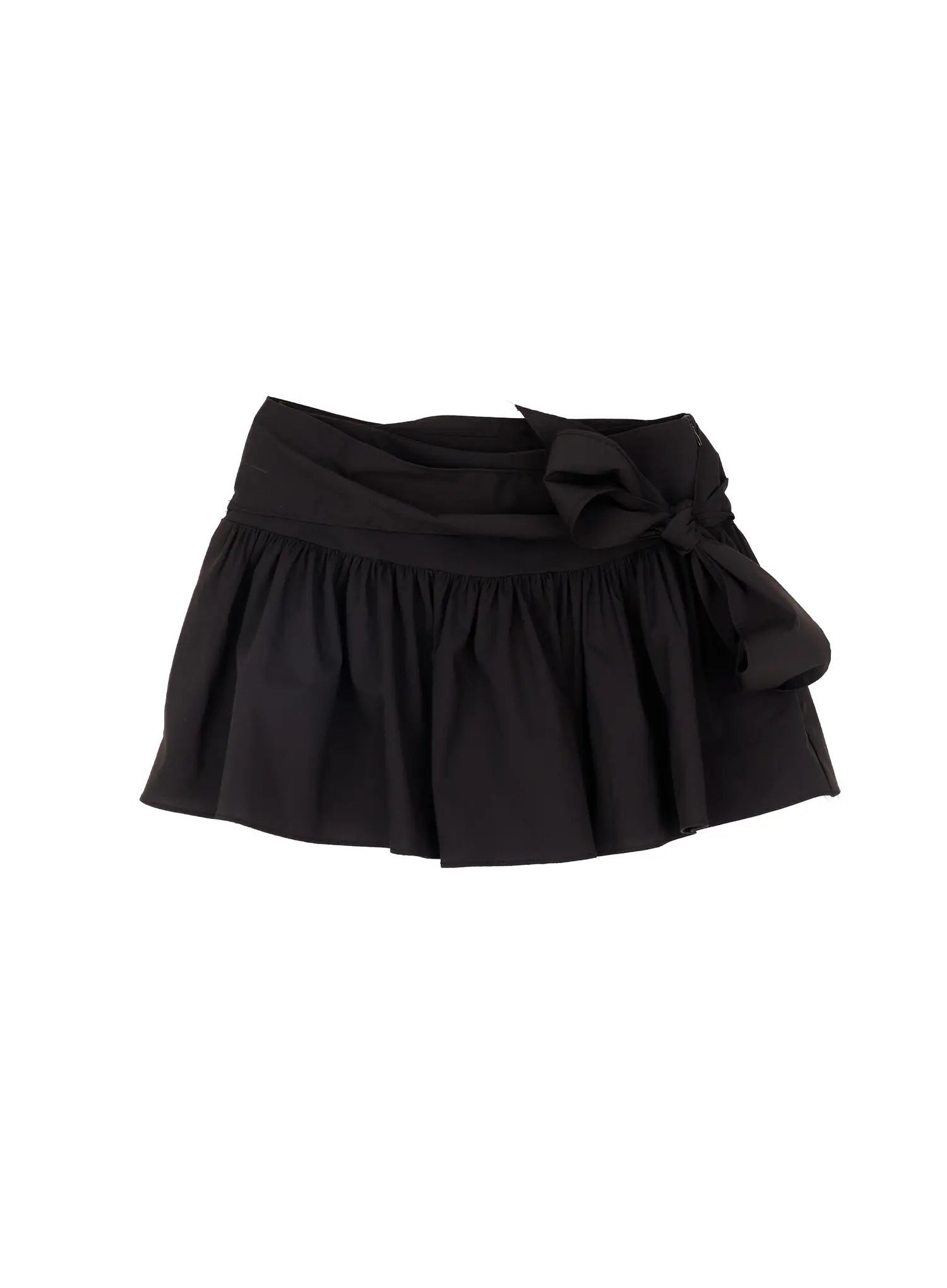 wrap-flare-mini-skirt-cm524 / Black