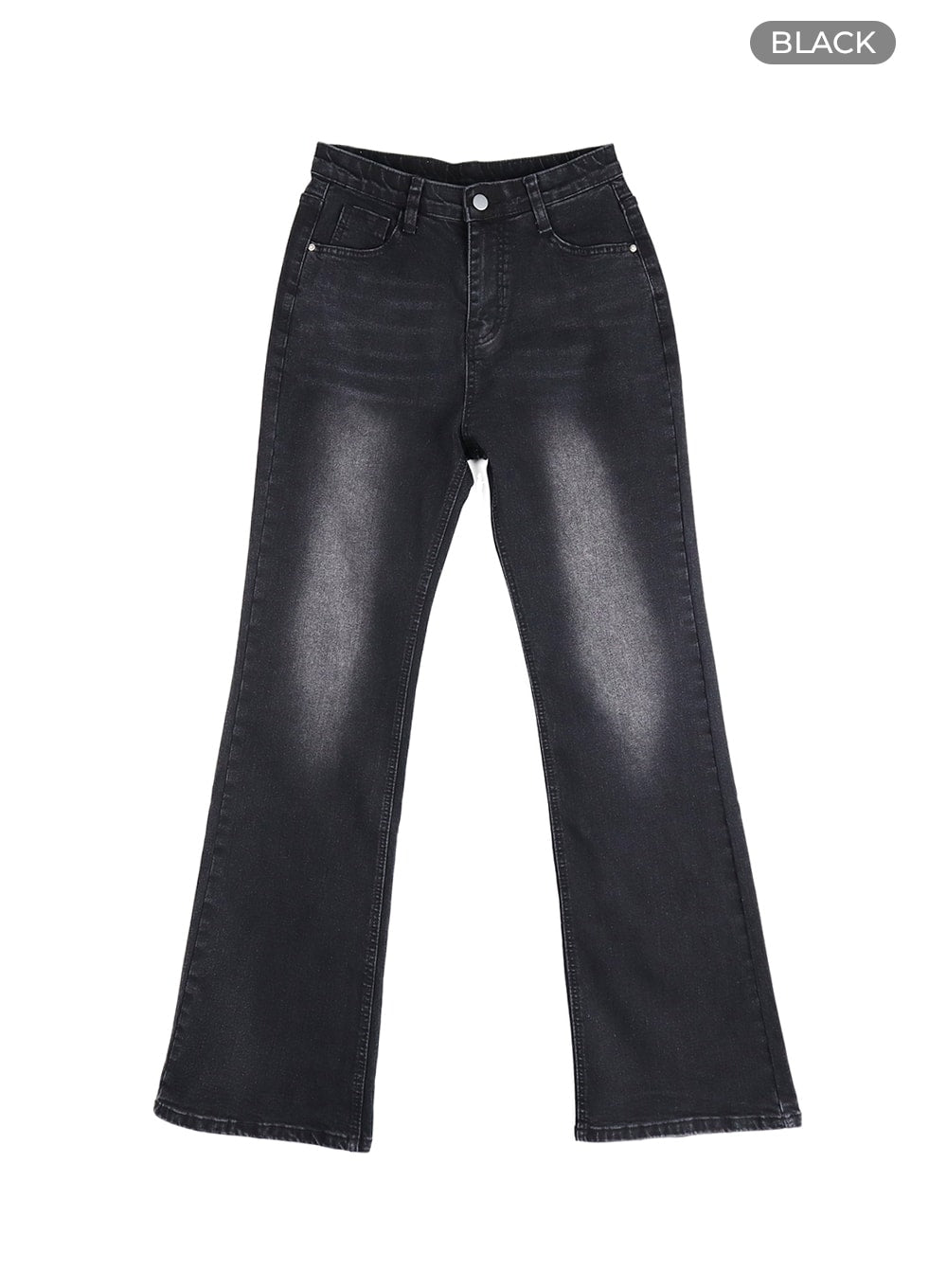 Light Washed Bootcut Jeans OF427 in Black, size 1XL