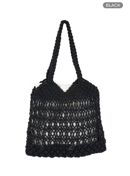 crochet-tote-bag-ol417 / Black