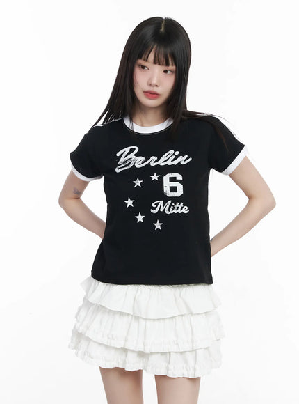 berlin-track-ringer-tee-cm524 / Black