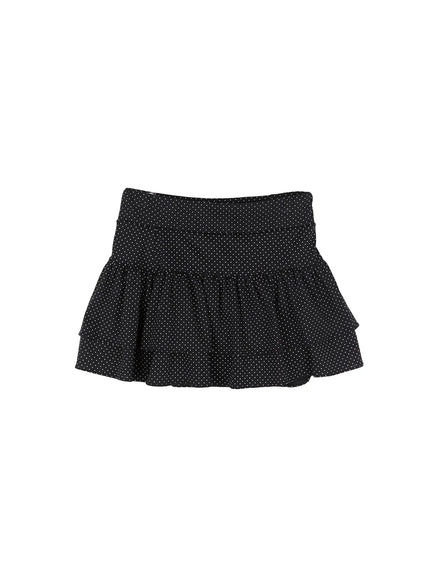Polka Dot Ruffle Mini Skirt CU527 - Acubi style | LEWKIN