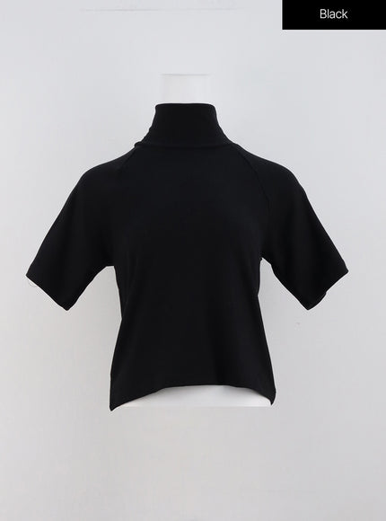 high-collar-short-sleeve-od307 / Black