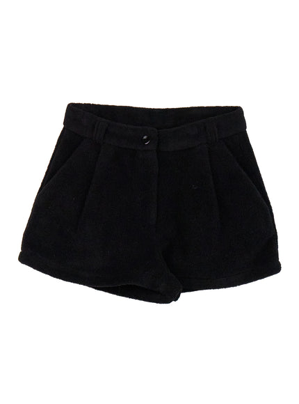 cashmere-blend-wide-fit-shorts-cj507 / Black