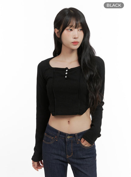 scoop-neck-structured-crop-top-cg421 / Black