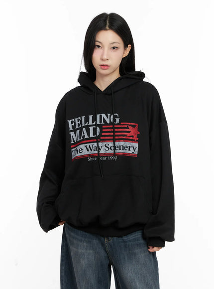 retro-graphic-hoodie-cg525 / Black