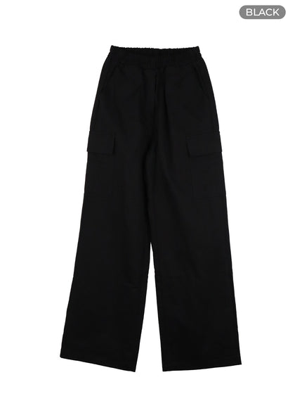 straight-cargo-pants-oa419 / Black