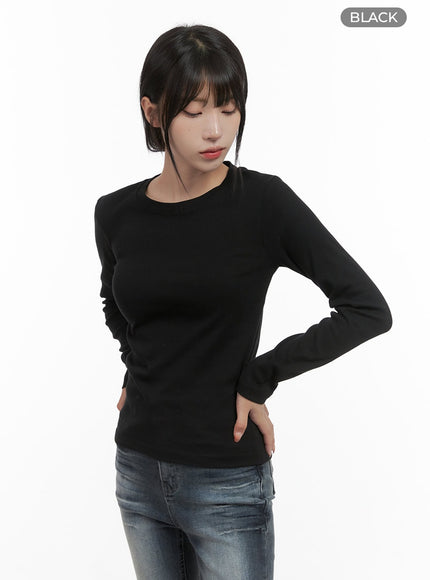 cozy-cotton-long-sleeve-tee-cs413 / Black