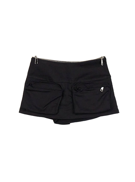 cargo-big-pocket-mini-skirt-cj516 / Black