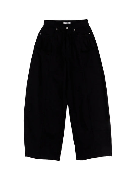 wide-leg-cargo-pants-cs529 / Black
