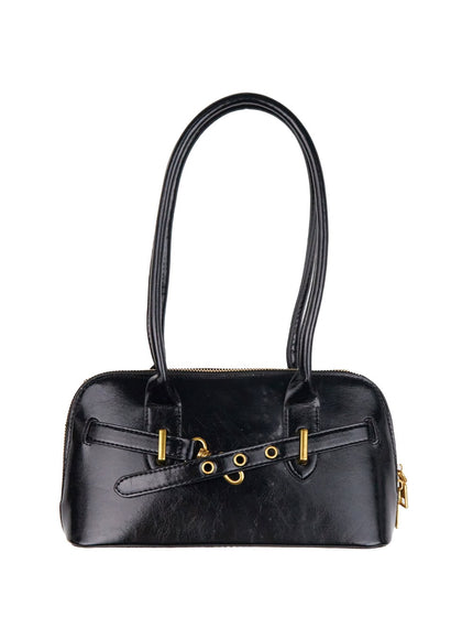 stylish-faux-leather-tote-purse-od403 / Black