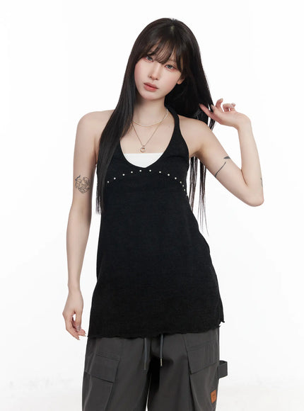 halter-neck-mini-dress-cf523 / Black