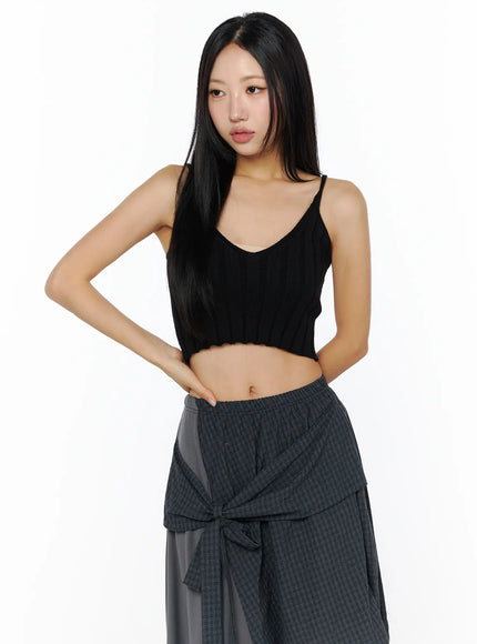 ribbed-knit-tank-top-cu512 / Black