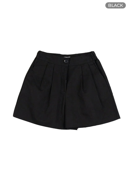 cotton-pintuck-shorts-og412 / Black