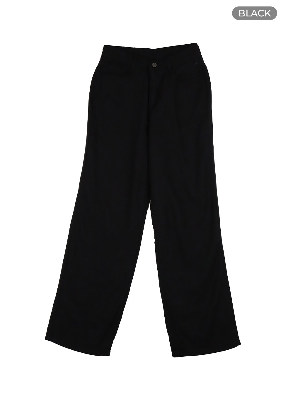 basic-cotton-wide-leg-pants-oy409 / Black