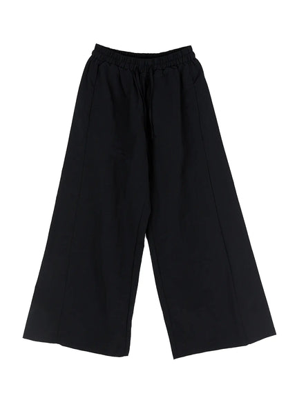 drawstring-wide-leg-pants-cg513 / Black