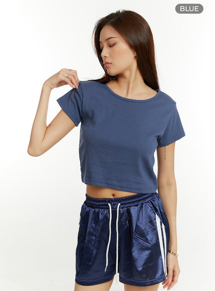 basic-cotton-crop-tee-cu421 / Blue