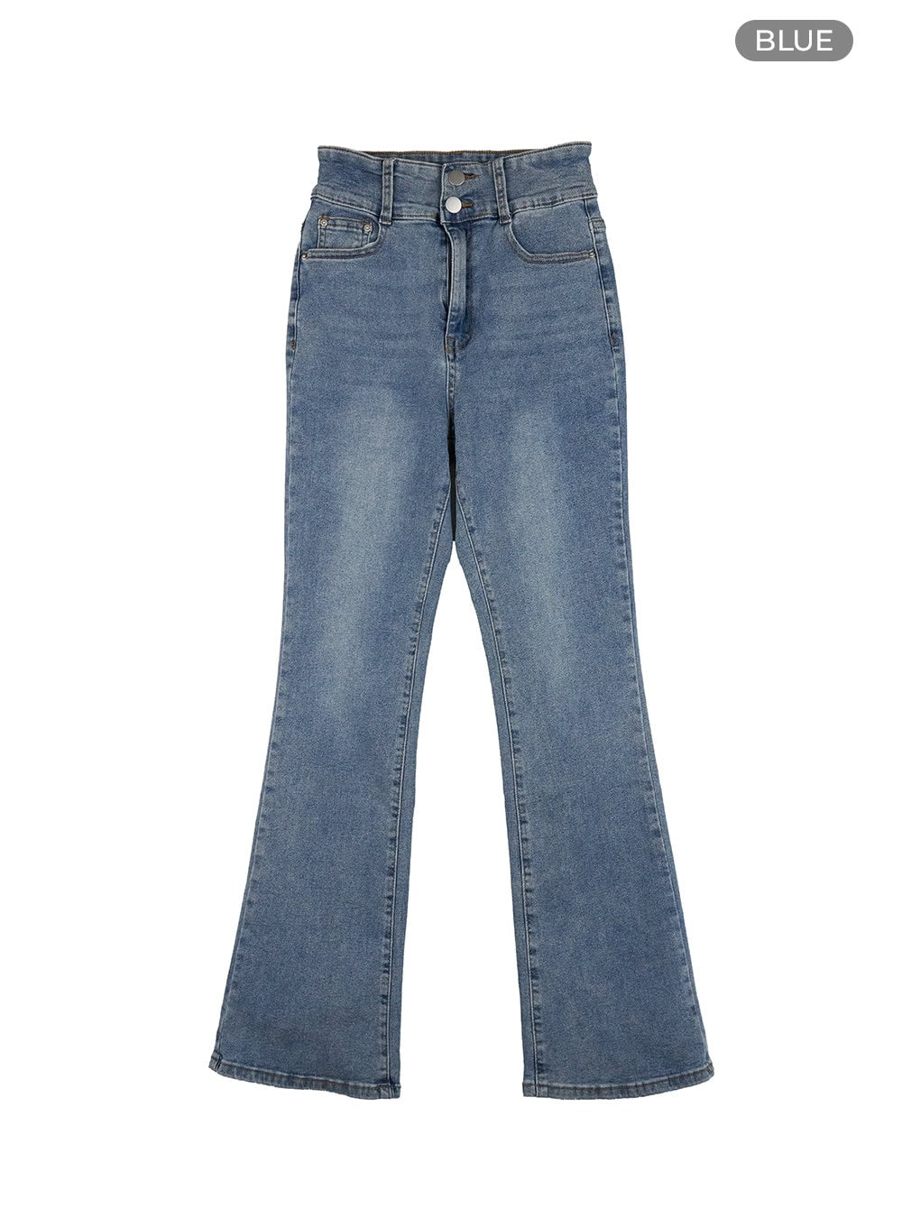 Pamela Belt Bootcut Jeans OG407 in Blue, size 1XL(Length-L)