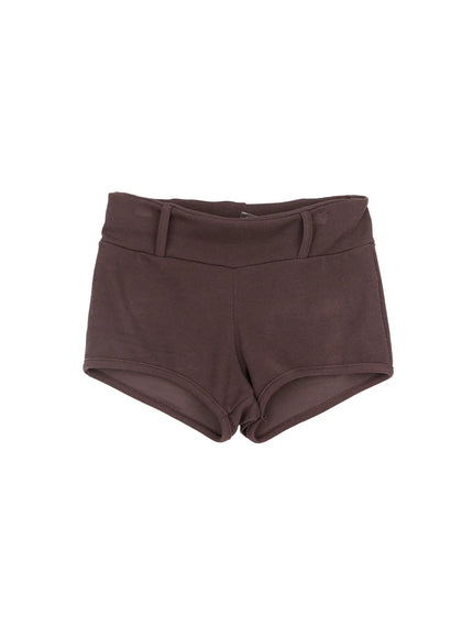 high-waist-flap-pocket-shorts-cf523 / Brown