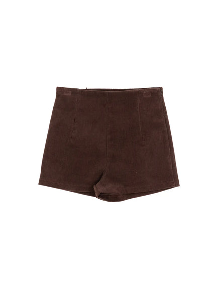 high-waisted-corduroy-shorts-cn528 / Brown