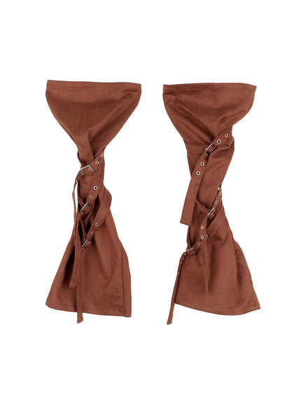 belted-y2k-leg-warmers-cn517 / Brown
