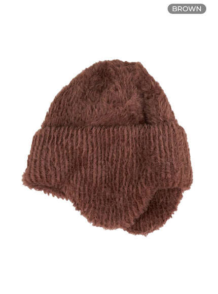 boucle-knit-beanie-cs424 / Brown