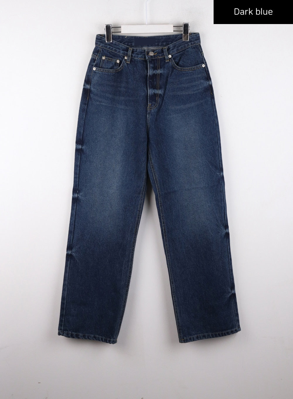 Washed Denim Wide Leg Jeans CD308 in Dark blue, size L