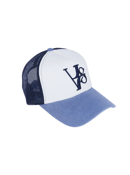embroidered-mesh-trucker-cap-cl522 / Dark blue