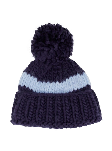 chunky-knit-beanie-co524 / Dark blue