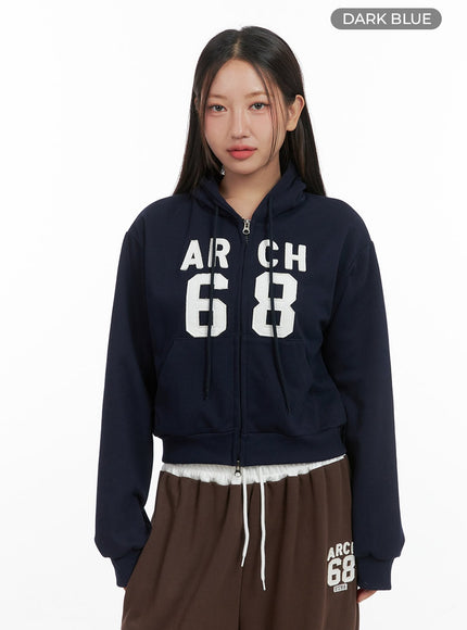 sports-loose-fit-crop-sweatshirt-co402 / Dark blue
