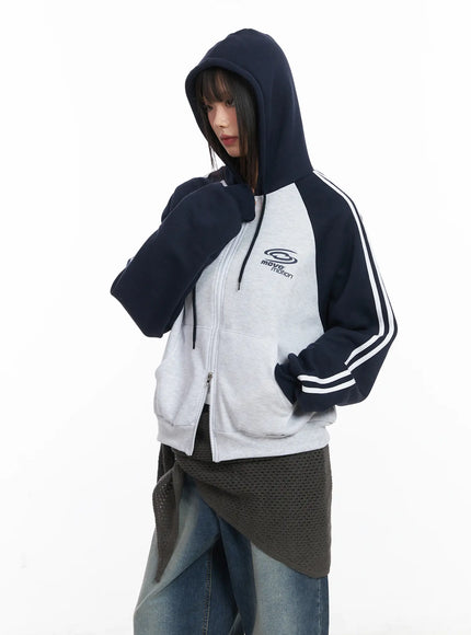 cozy-oversized-fleece-hooded-zip-up-cd518 / Dark blue