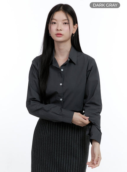 solid-basics-long-sleeve-shirt-oo429 / Dark gray