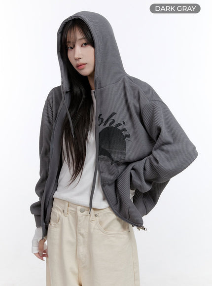 comfy-hooded-graphic-hoodie-co418 / Dark gray