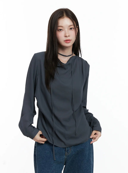 draped-blouse-co503 / Dark gray
